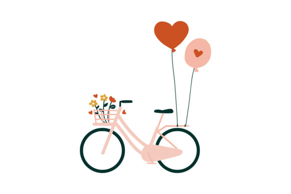Charming Vintage Bicycle Illustrations for Your Valentine's Projects