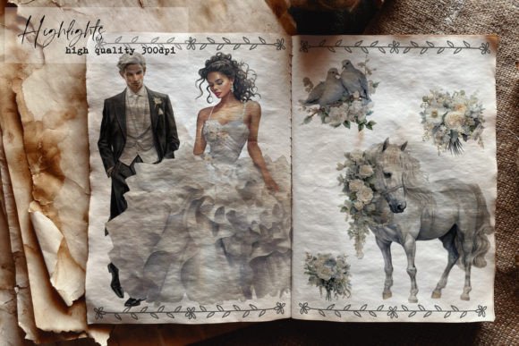 Dreamy Wedding Bliss Watercolor Clipart Set: Craft Romantic Art