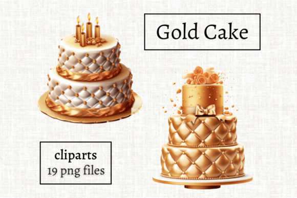 Golden Celebrations: Designing with Luxury Cake Clipart