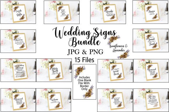 Sunflower & Lavender Wedding Signs: Your Complete Digital Bundle