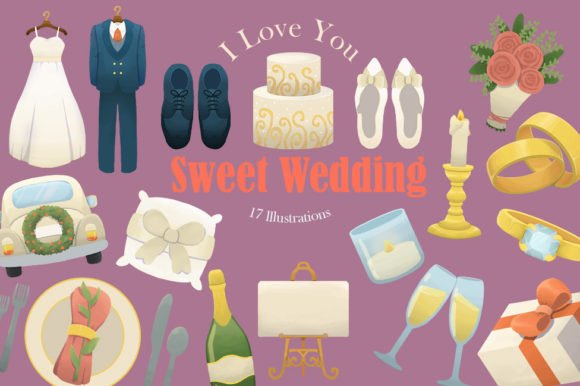 Sweet Wedding Clipart: Your Go-To for Romantic Design Projects