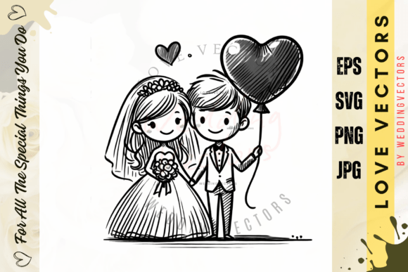 The Art of Togetherness: Designing with Wedding Couple and Love Vectors - C3681
