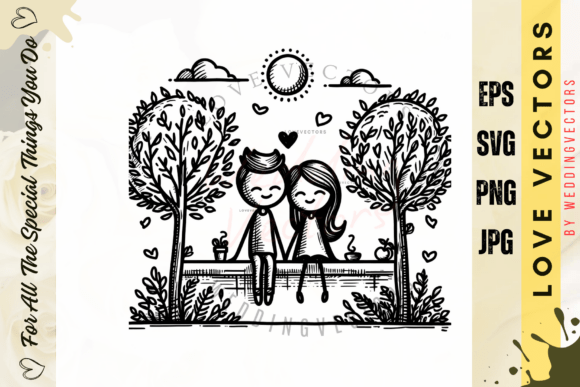 Unlock Timeless Romance with Wedding Couple and Love Vectors - C369