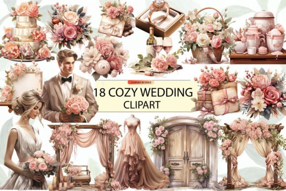 Warm & Inviting: Designing with Cozy Wedding Decorations Clipart