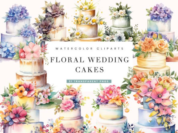 Watercolor Florals for Wedding Cake Art & Design