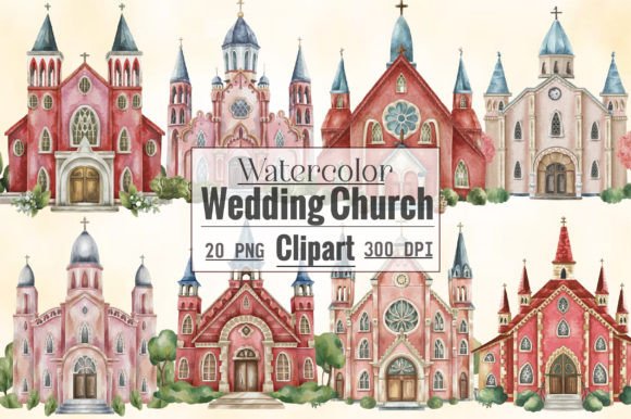 Watercolor Wedding Church Clipart: A Designer's Bundle of Joy