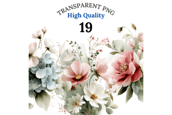 Wedding Bouquet Clipart: 19 Floral PNGs for Designers