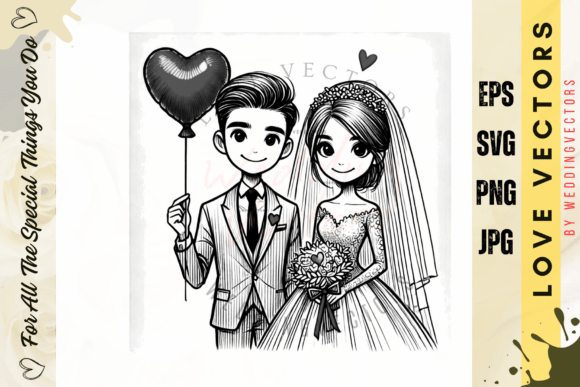 Wedding Couple and Love Vectors - C3689: A Love Story in Design