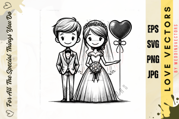 Wedding Couple and Love Vectors: Timeless Design for Romance