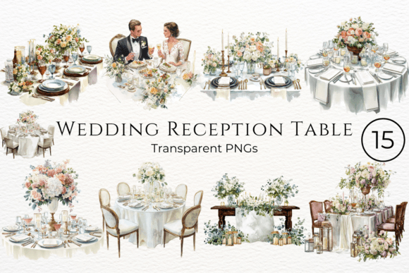Wedding Reception Table Clipart: A Bundle for Every Creative Project