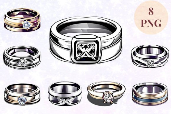 Wedding Ring 26 Clipart PNG: Elegant Design for Your Projects