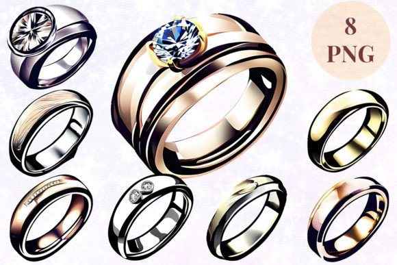 Wedding Ring 55 Clipart PNG: A Spark of Elegance for Your Designs
