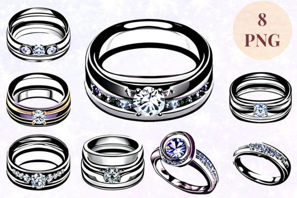 Wedding Ring 76 Clipart PNG: A Sparkling Asset for Designers