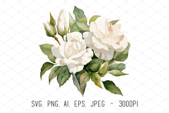 Wedding Roses Sublimation Clipart White: A Designer's Essential Asset